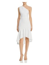 AQUA DRESSES Womens Ivory Sleeveless Above The Knee Evening Hi-Lo Dress 4