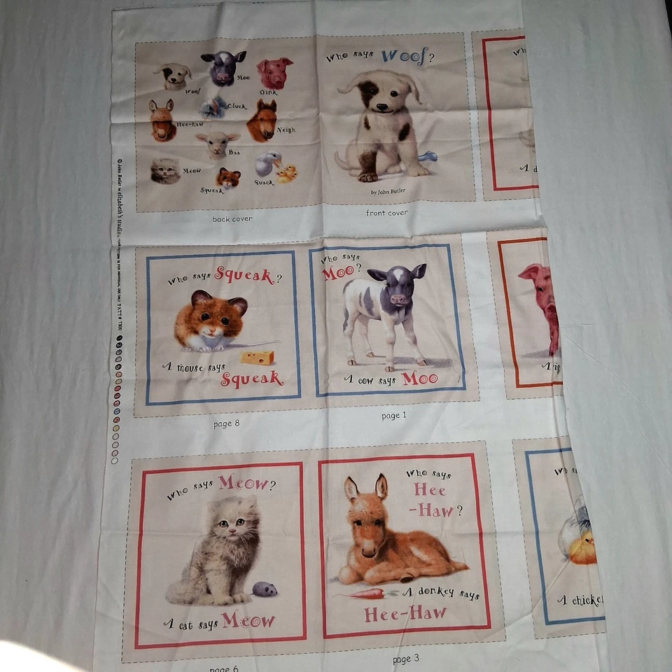 WHO SAYS WOOF Tecido de Painel de Livro Faça Você Mesmo de Algodão por Elizabeths Studio - Imagem 2 de 3