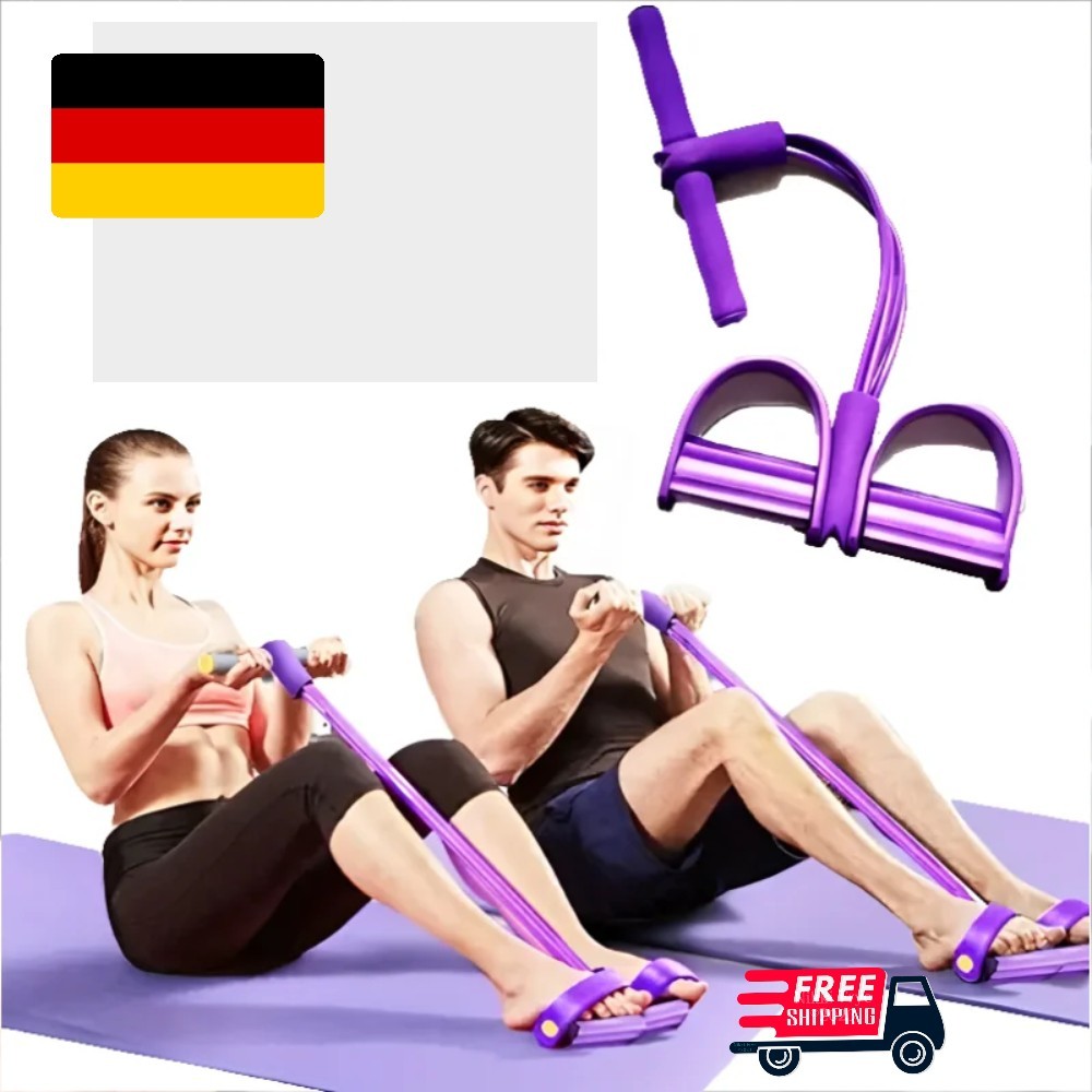6-Level Resistance Band Tensioner with Non-Slip Handles - Home Fitness Equipment