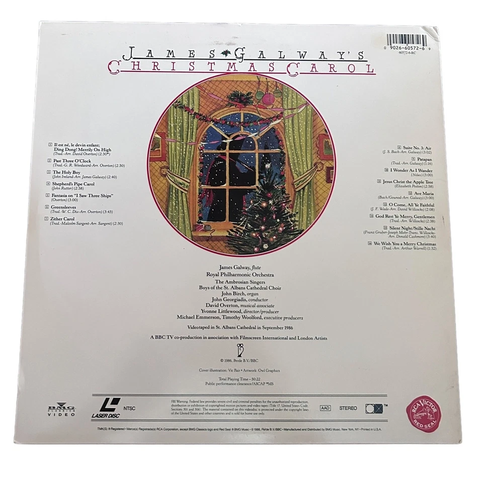 James Galway's Christmas Carol Laserdisc Film Concert BBC 1986 Flute St. Albans Foto 2 de 2
