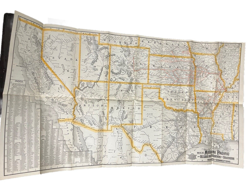 Iron Mountain Route 1890 Railroad Timetable El Paso Little Rock Austin Map RARE - Picture 3 of 7