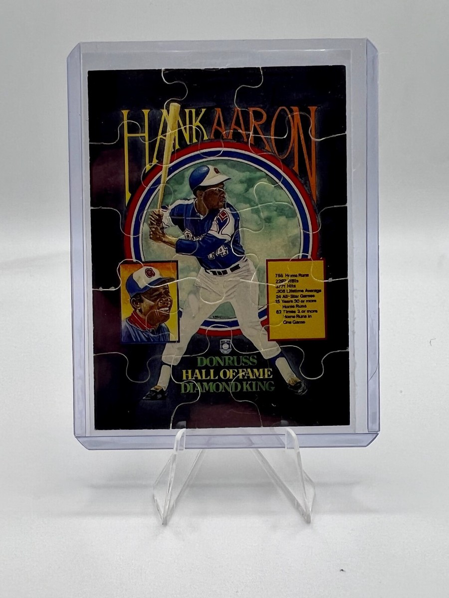 1986 Donruss Diamond King Hank Aaron Puzzle Card Raw!!💥Milwaukee