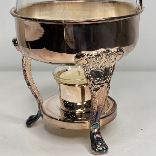 Vintage Sheridan Silver Coffee Decanter Carafe Warmer Glass Silverplate MCM New - Picture 4 of 14