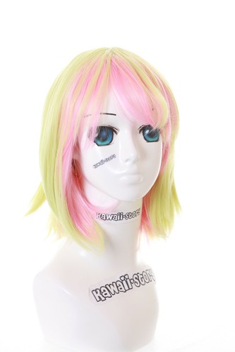 Peluca PL-352 Teto No Game No Life amarillo rosa mezcla pelo corto anime cosplay - Imagen 7 de 7