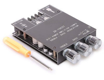 100W+100W Amplifier Board with Treble and Bass Control, DC 9-24V, BT and AUX ...