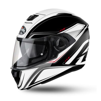 XL AIROH STORM 'SPRINTER' Full Face Road Motorbike Helmet Black/White