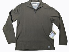 Purnell Santa Barbara Work Wear Mens Green1/4 Zip Pullover Sweater L NWT