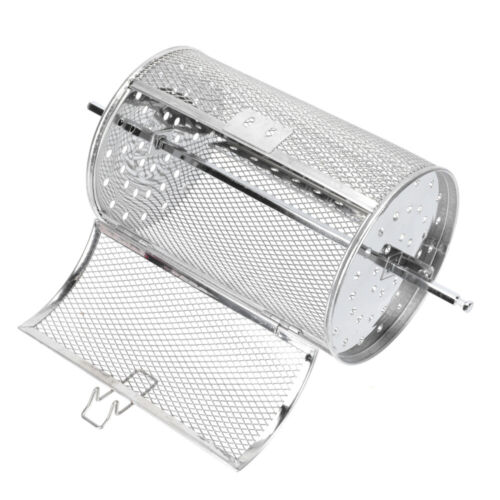  Stainless Steel Rotating Cage Grill Basket with Shaft Unique Oven - Picture 1 of 12