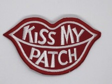 Funny Comedy Edgy Red Kiss My Patch Lips Embroidery Patch 1