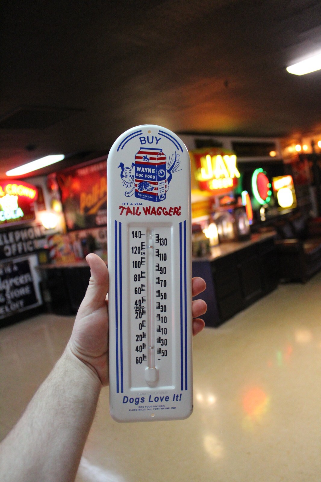 Dealer  Embossed Metal Thermometer Sign Vet Gas Oil