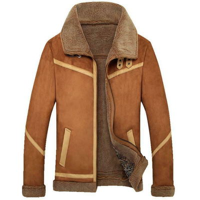 Mens Faux Fur Lined Faux Suede Jackets 
