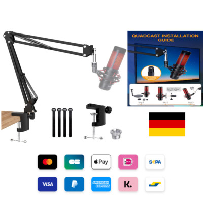 Mikrofonständer mit Boomarm   für HyperX QuadCast & mehr | Verstellbar