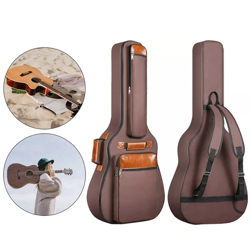 Hard Case for Acoustic Guitar Bag 4 Pockets Resistent Oxford Cloth Waterproof - Picture 4 of 11