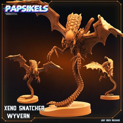 Xeno Snatcher Wyvern Predator Alien AVP 32mm Papsikels 8K BASE NOT INCLUDED