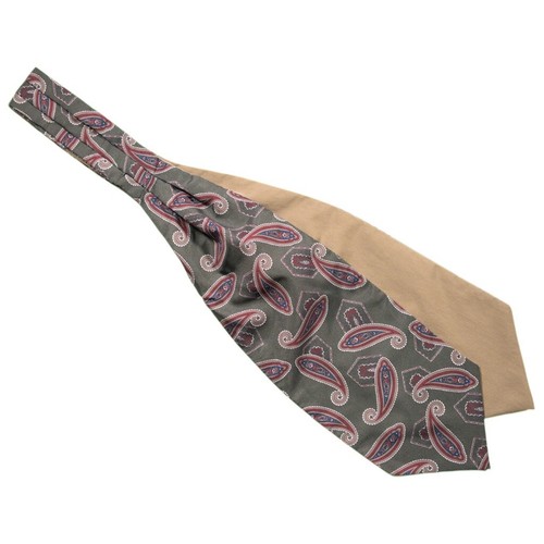 Ascot Krawatte Seide grün rot blau Paisley formell Hochzeit Party Krawatte Schal - Bild 2 von 2