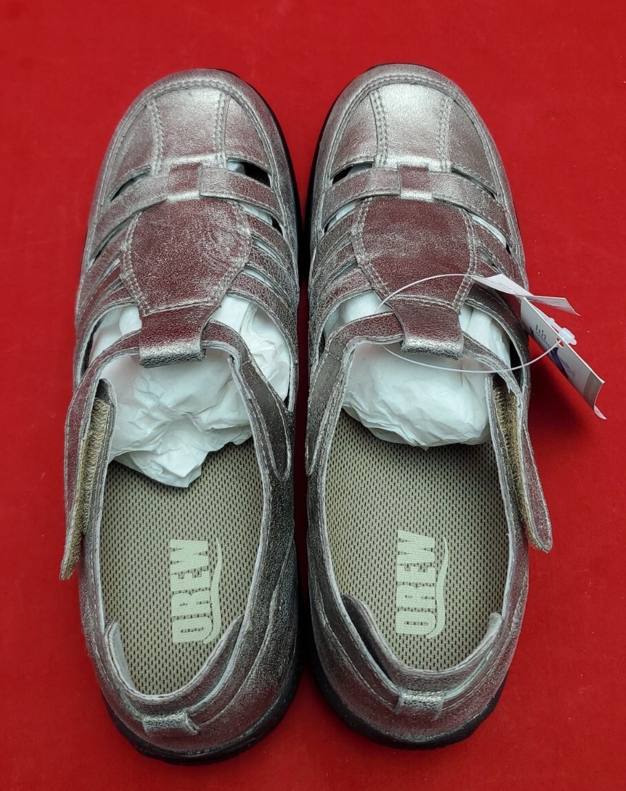 DREW Ginger Women Women\'s Drew Ginger Fisherman Shoe Dusty Pewter Leather Sz 9W NWOB main image 0