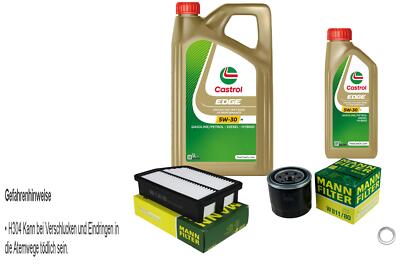 MANN-FILTER Inspektionspaket 6L CASTROL EDGE 5W-30 M für Hyundai IX35 2.0 2.4