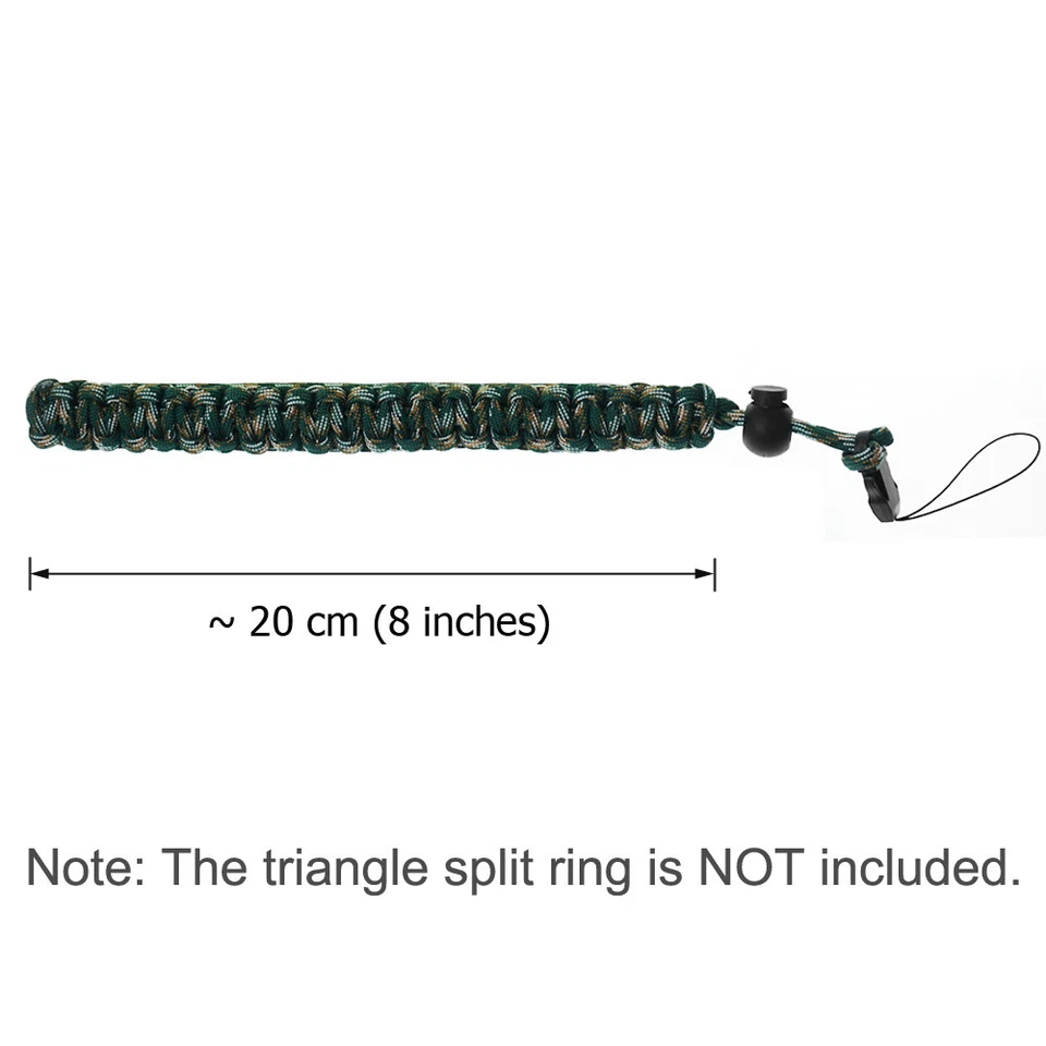 Green/Brown/White Quick Release 550 Paracord Adjustable Camera Wrist Strap - Image 4 of 4