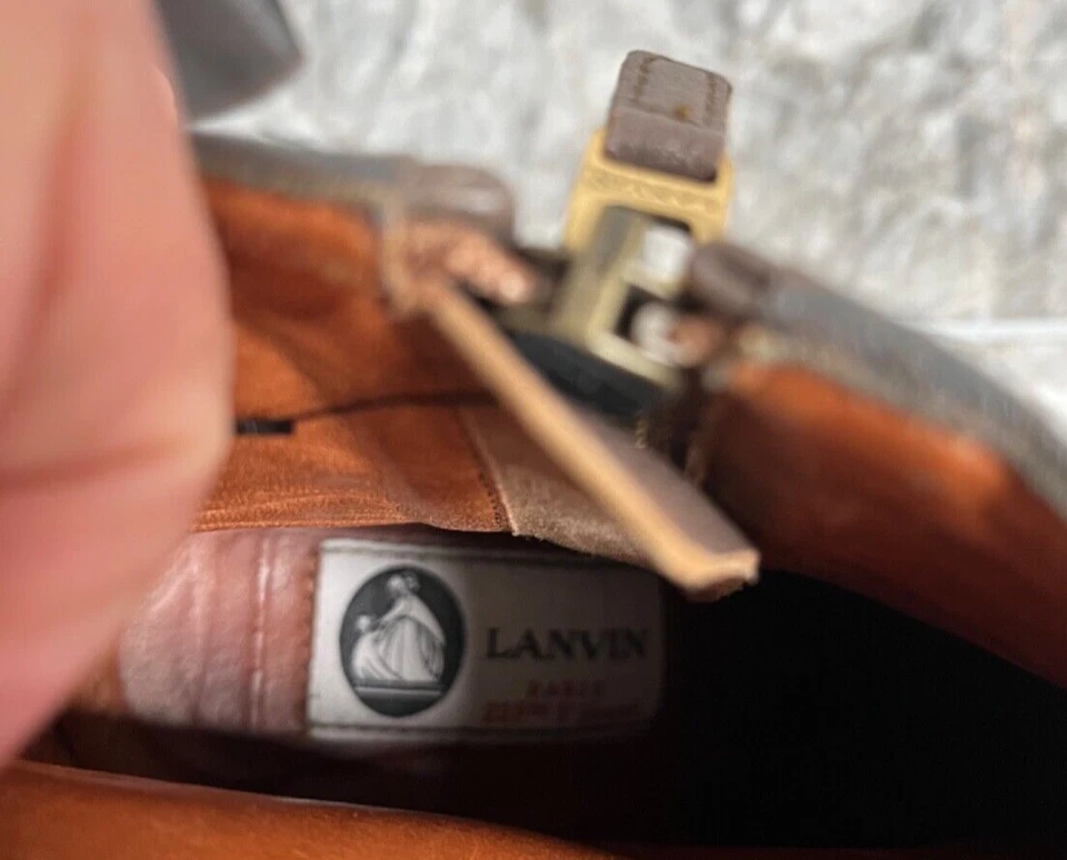 Lanvin taupe wedge Heel Booties sz 38.5 US 8 - Image 4 of 4