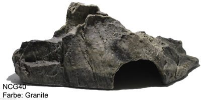 Höhle in Felsoptik - Farbe: Granite - Grösse: 39x21x13 cm - Schlangenhöhle