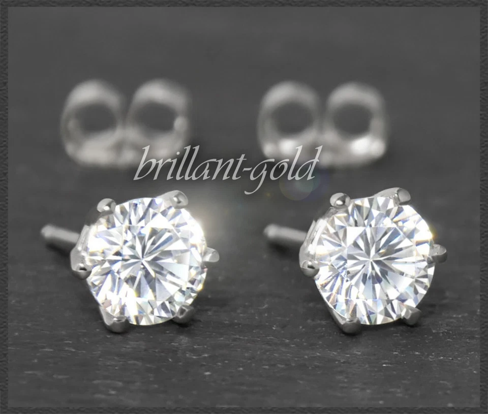 Diamant Ohrstecker aus 585 Gold; Brillanten mit 2,10ct; 14K Damen Ohrringe, NEU! - Bild 2 von 4