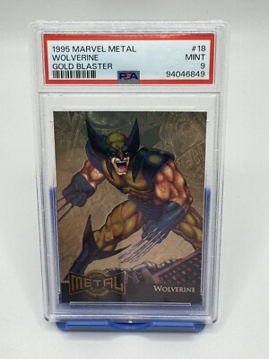 1995 Fleer Marvel Metal Metal Blasters Gold Wolverine #18 PSA 9 MINT