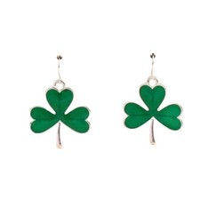 Shamrock Earrings Dangle Hooks St Patricks Day Party Parade Irish Festival New