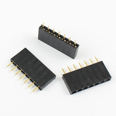 100Pcs 2.54mm Pitch 7 Pin Female Single Row Straight Header Strip PH: 8.5mm