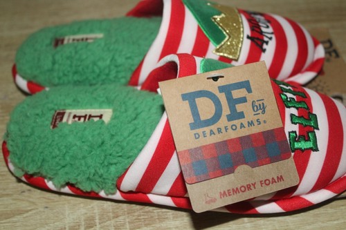 NEW Dearfoams Elfin Around Womens sz S Scuff Slippers Jingle Bells Christmas Elf - Picture 4 of 6
