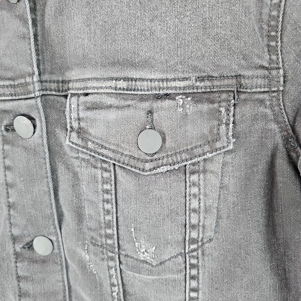 Joe's 牛仔卡车司机夹克女式 S 码破旧灰色休闲 — 第 2/4 张图片