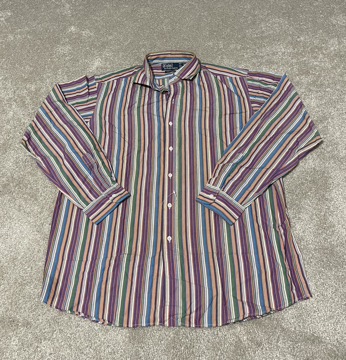 Polo Ralph Lauren Shirt Mens Size Large Multicolor Striped Westerton Button  Up