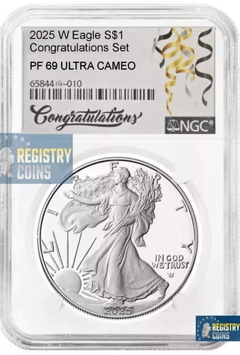 2025-W Proof $1 American Silver Eagle NGC PF69   PR69 CONGRATULATIONS