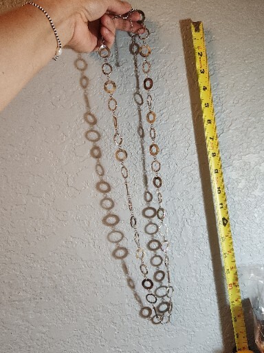 Lia Sofia Abalone Shell Silver Tone Long Necklace - image 5