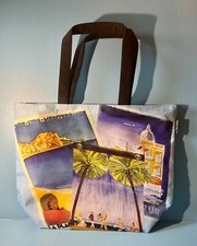 Bolso/Tote de lona forrado Lacome, París-Lyon-Mediterranee, tienda/playa/viaje