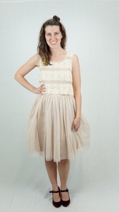 Ryu-Womens-Dress-Nude-Lace-and-Tulle-Size-Small-Medium-Large