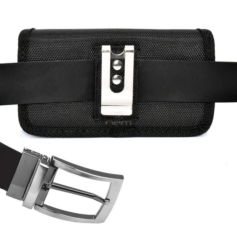 Canvas Case Belt Pouch Holster w Clip/Loop for Apple iPhone 16, 16 Pro, 16e - Image 3 of 4