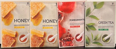 24M Miracle Face Mask 4 Pack (Green Tea, Pomegranate, 2 x Honey) Free Shipping