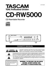 Manuale di istruzioni - Owner's Manual per Tascam CD-RW5000 
