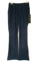 DG2 Diane Gilman Ponte Boot Cut Pants PXS Petite Blue Pull On 708528 Women WB8
