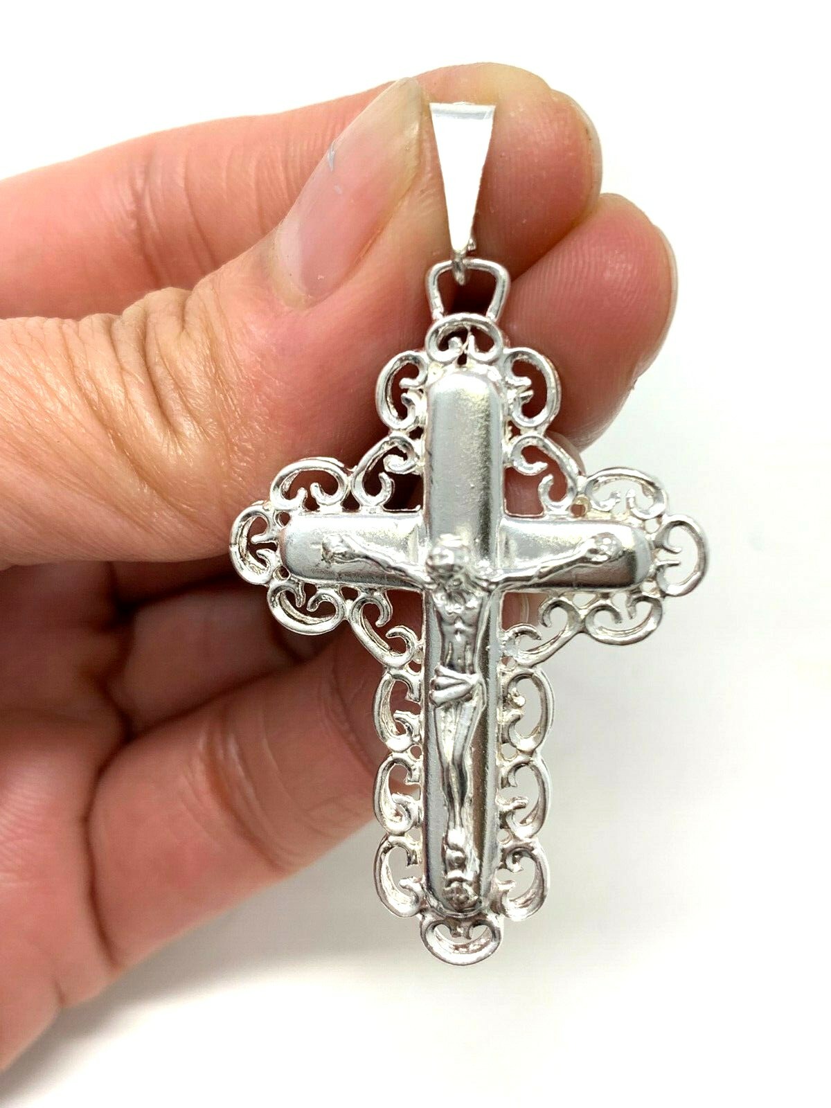 925 Sterling Silver Christian Jesus Christ Catholic Crucifix Cross ...