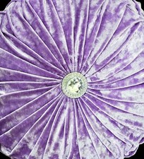 New Crushed Velvet Round Cushion Filled Small & Large Stitched with Diamond 
