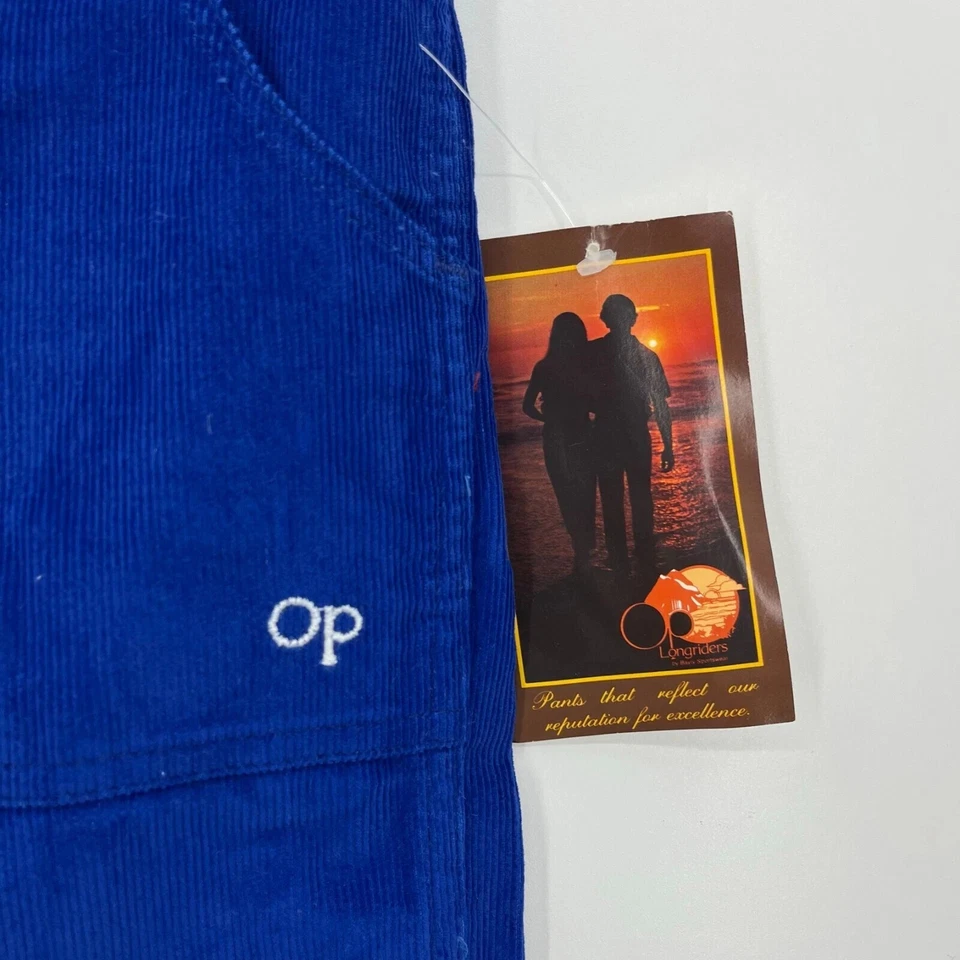 Ocean Pacific Corduroy Pants Youth Boys Size 25 Blue Pockets Vintage 80s New NOS - Image 4 of 4