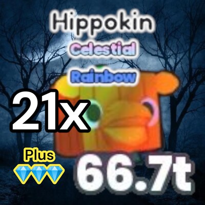 Pet Simulator 99. 21x Rainbow Hippokin + 3M Diamonds. PS99. Same Day. 