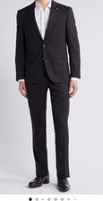 Jack Victor  ESPIRIT B- Cut  Super 130  s BLACK Suit Size 44 Regular MSRP 898