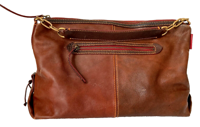 VINTAGE DOONEY & BOURKE Large BROWN Two-Tone LEATHER HOBO VINTAGE DOONEY & BOURKE Large BROWN Two-Tone LEATHER HOBO