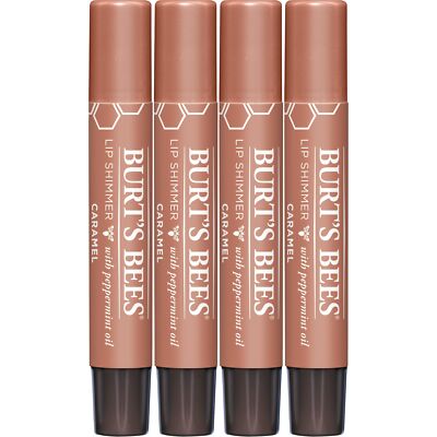 Burt's Bees Caramel Lip Shimmer Pack of 4 Moisturizing Non Toxic Lip Color