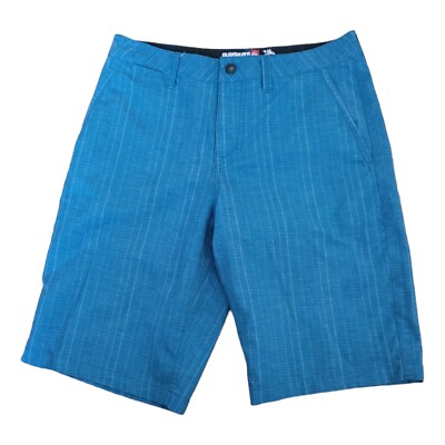 quiksilver amphibian board shorts mens blue striped Beach Pool Surf Bottom  SZ 28