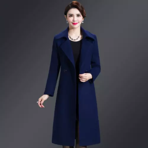 Women's Woolen Coat Autumn and Winter Mid Length Fashion Women's Coat - Picture 4 of 27