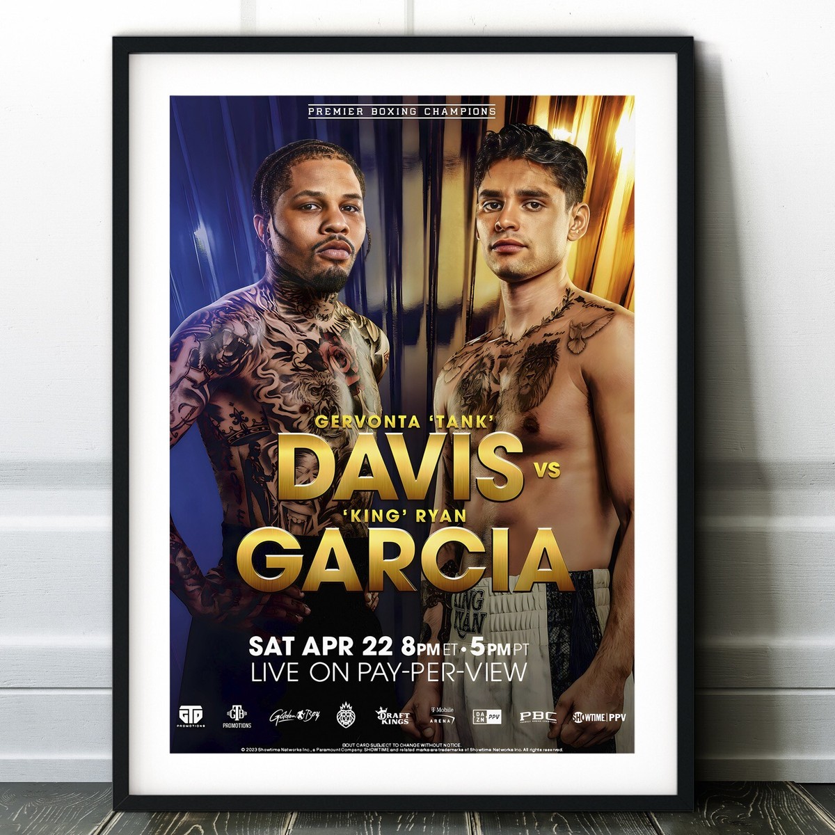 Gervonta Tank Davis vs Ryan Garcia Fight Poster Wall Art Print
