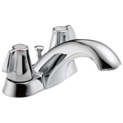 Delta Classic 2-Handle Bathroom Faucet Metal Pop-Up Chrome-Certified Refurbished